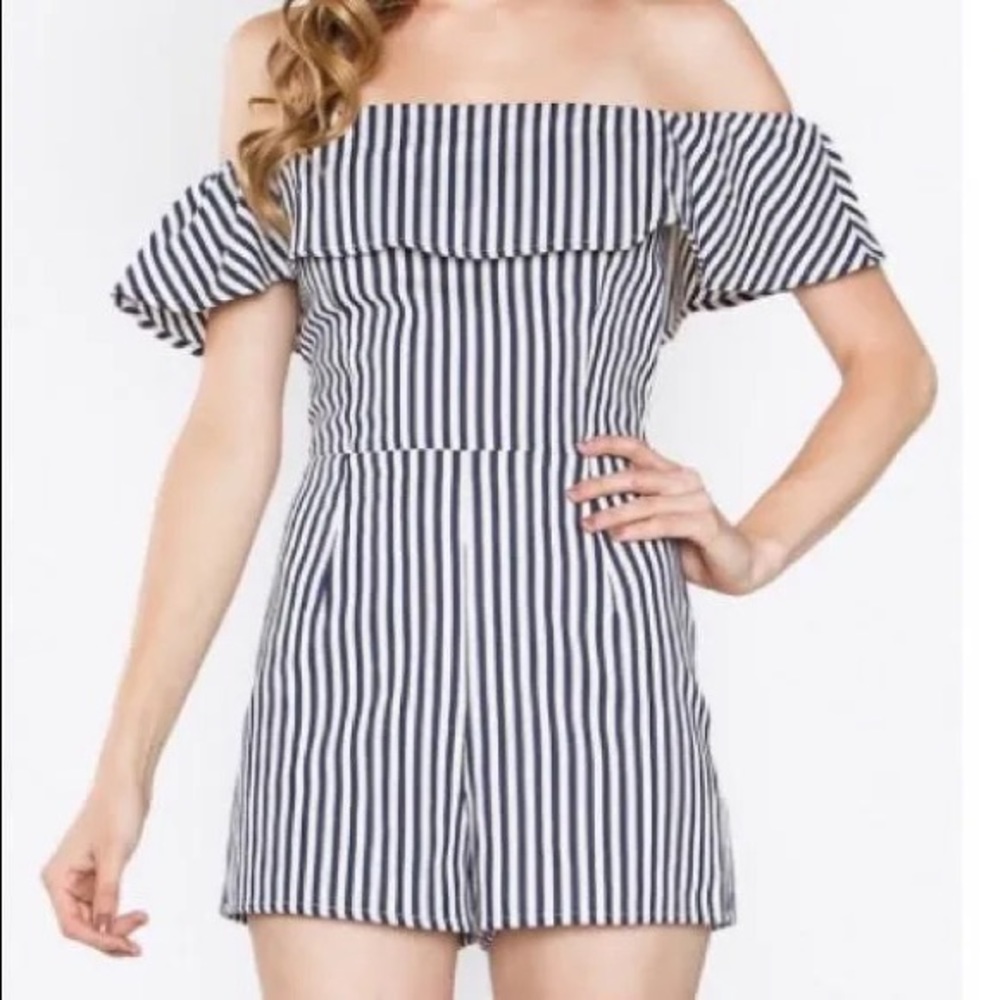 SugarLips Striped Sailor Romper Size M